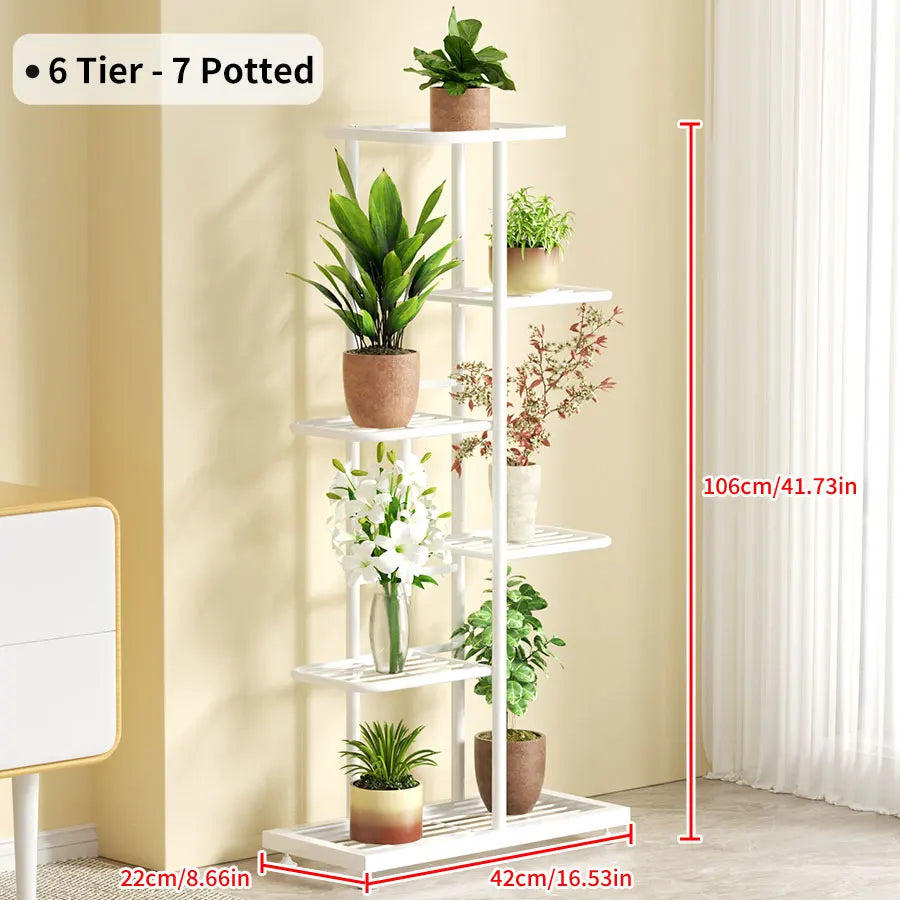 Flower Stand Rack Storage Shelf Iron Plant Holder Home Garden Flower Pot Organizer Living Room Balcony Storage Rack Shelves