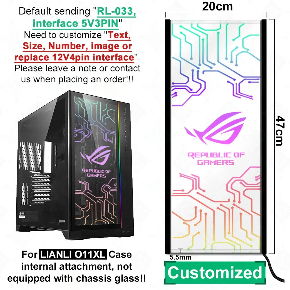 ICY MOD Transparent Acrylic ARGB Luminescent Board Customized VGA Side Decorative Panel PC Case Appearance MOD Computer Gamer