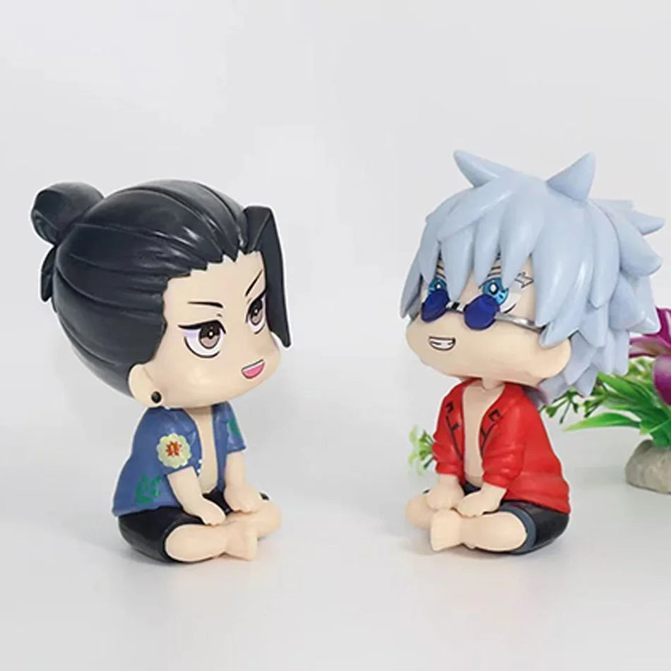 Anime Cute Fushiguro Toji Jujutsu Kaisen Figure Gojo Satoru Action Figure Q Version Doll Geto Suguru Statue 10cm PVC Model Toys