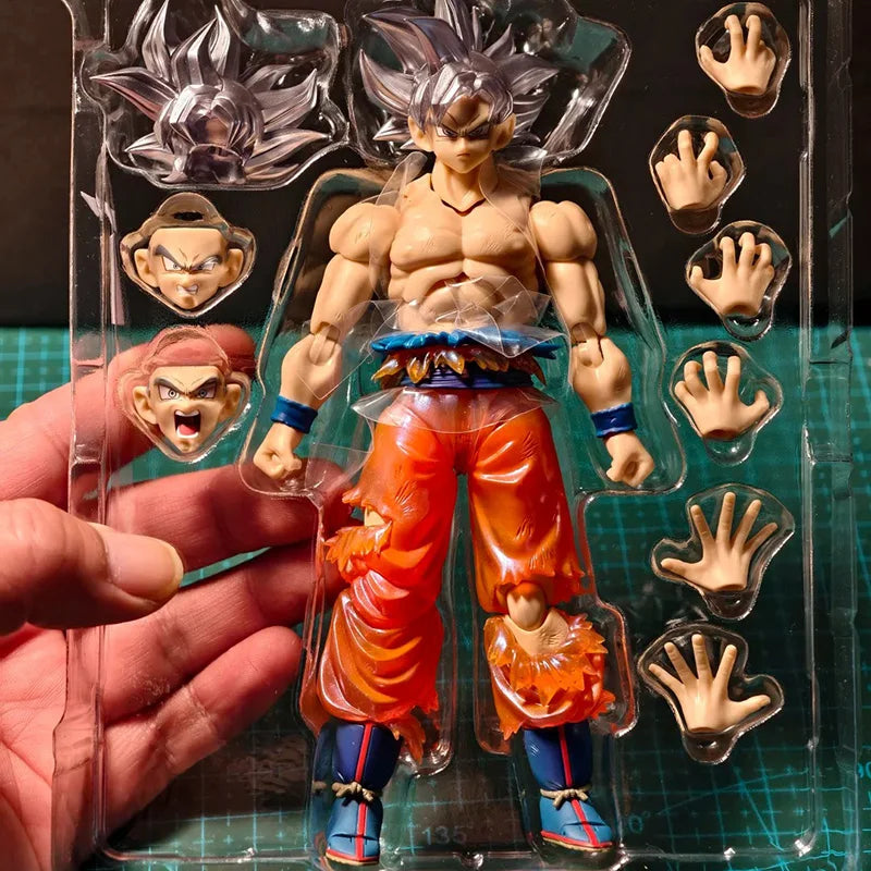 In Stock BANDAI S.H.Figuarts Series Son Goku Ultra Instinct Articulated Action Figure PVC Material Transcendent Limit Break Form