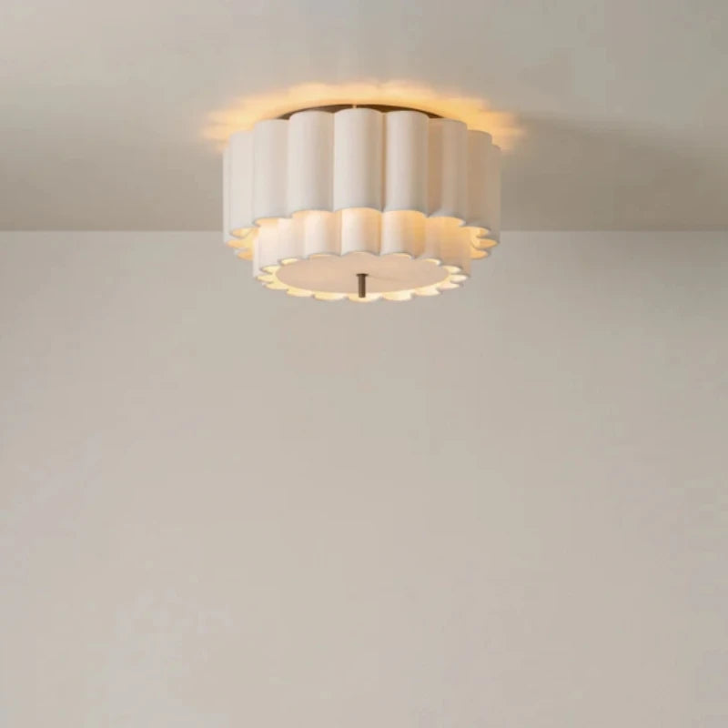 Wabi Sabi Pendant light Fabric Chandelier for Living Dining Bedroom Retro Bohemia Pendant Lamp scalloped natural pendant lamp