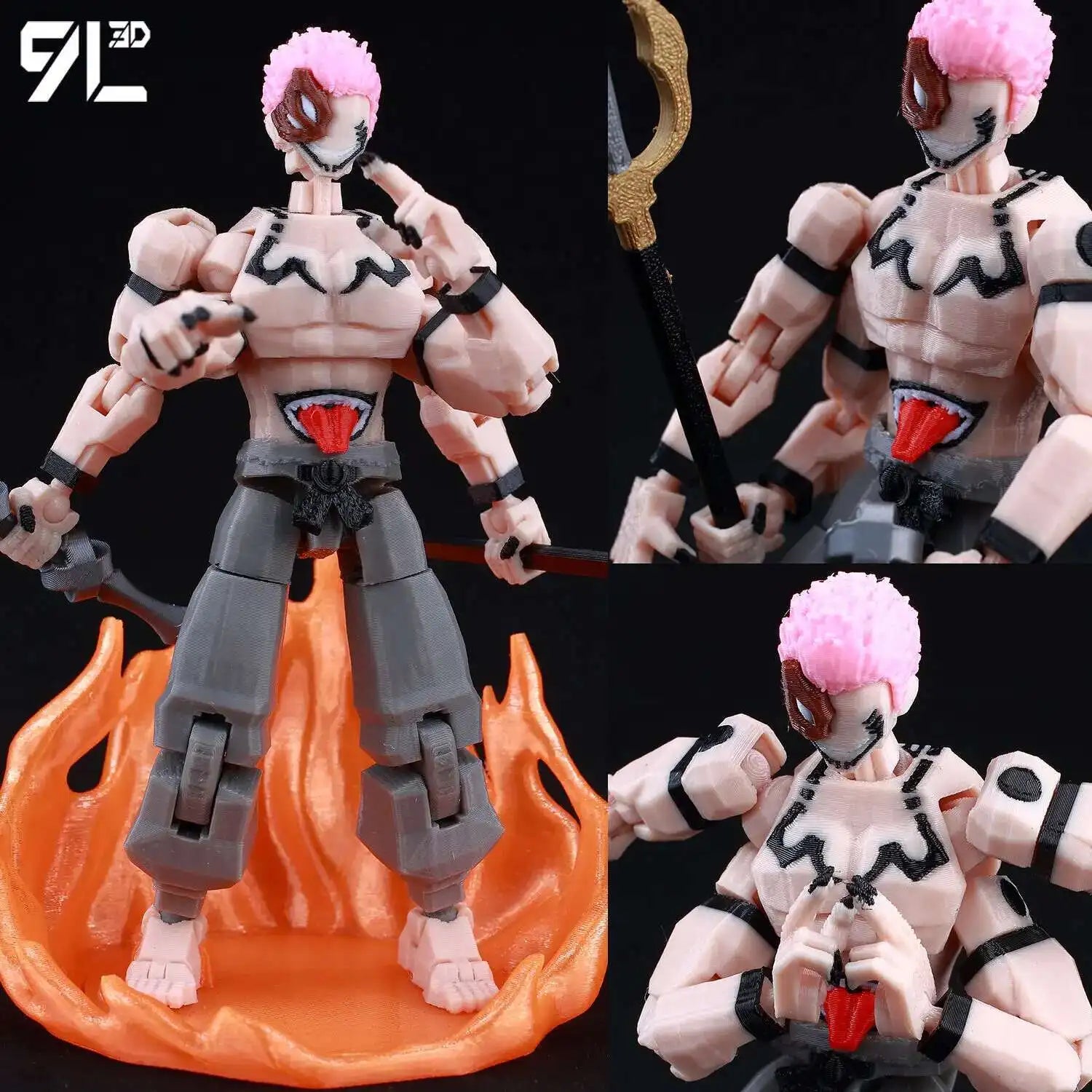 9L 3D-gedruckter Anime Jujutsu Kaisen Sukuna Lucky13 Dummy 13 beweglicher Shapeshift T13 Actionfiguren Schaufensterpuppenspielzeug für Sammler