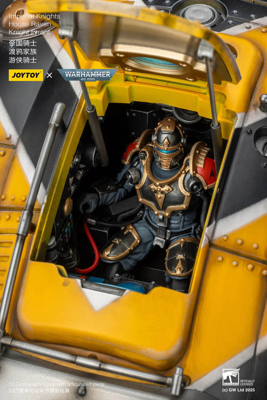 JOYTOY Warhammer 40K 1/18 Imperial Knights House Raven Knight Errant Action Figure 53.7cm Mini Soldier Model For Collection