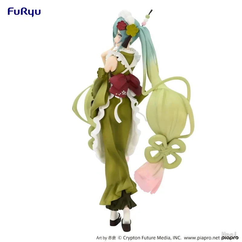 FuRyu Original Genuine Vocaloid Piapro Characters Hatsune Miku Exc∞d Creative Sweet Sweets Matcha Parfait 20cm Model Toy Figures