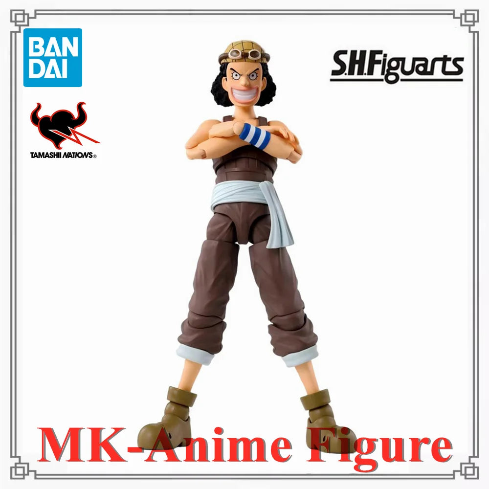 Original BANDAI S.H.Figuarts Anime ONE PIECE USOPP Dawn of the Adventure Anime Action Figures Model Figurine PVC Toys