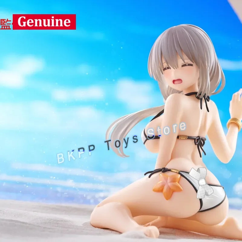 New Taito Uzaki Tsuki Swimsuit Figure, Authentic 13cm Pvc Desktop Decor, Beach Ver. Anime Collectible Model Gift For Fans