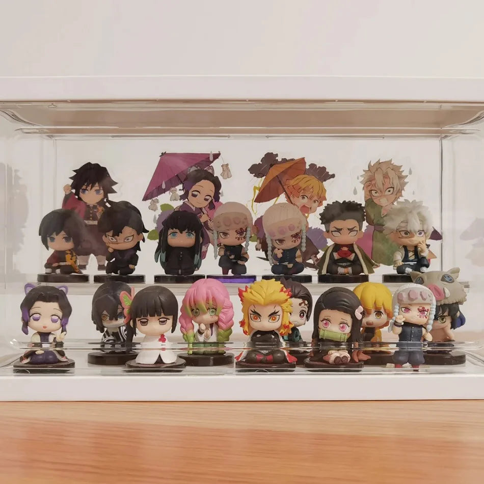 Demon Slayer Figure Toy Anime Kimetsu No Yaiba Q Version Sitting Tanjiro Nidouzi Inosuke Zenizu PVC Figurine Model Doll Gifts