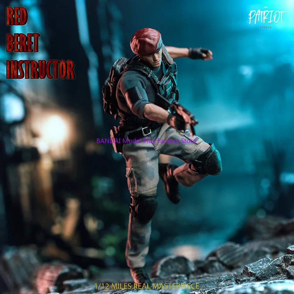 In Stock Patriot Studio 1/12 Scale H.C.F Undercover Red Beret Instructor Jack Crowsa 1.0 Full Set 6in Male Action Figure Model