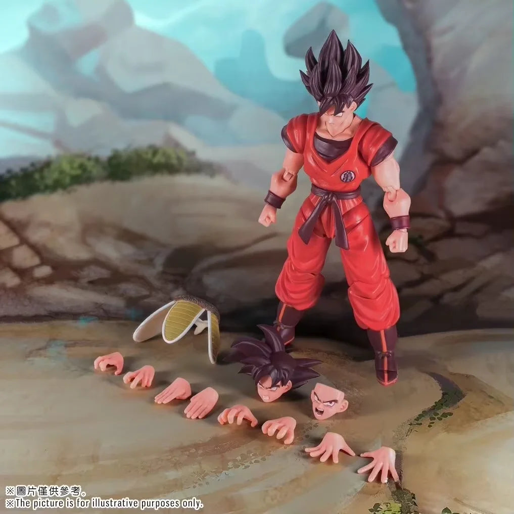 Demoniacal Fit Dragon Ball Z SHF Son Goku Kaio Ken Scarlet Martial Artist 16000 Power Level Action Figure Collectible Model Gift