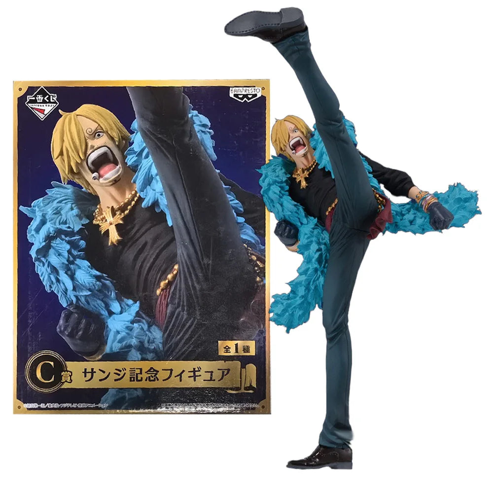 16CM Аниме One Piece Санджи Фигурка 20-та годишнина Син Комплект Кукла Модел Играчка Подаръчна Колекция Aciton Фигурка PVC