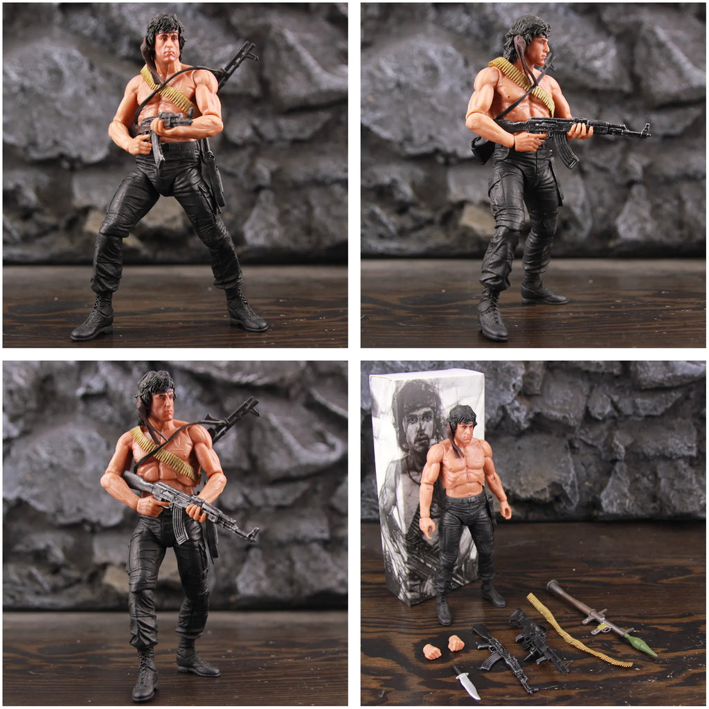 Classic Movie First Blood Ron Kim John J.R Ram bo 7" Action Figure Special Forces Soldier Avenger Sylvester Film Toys KO's NECA