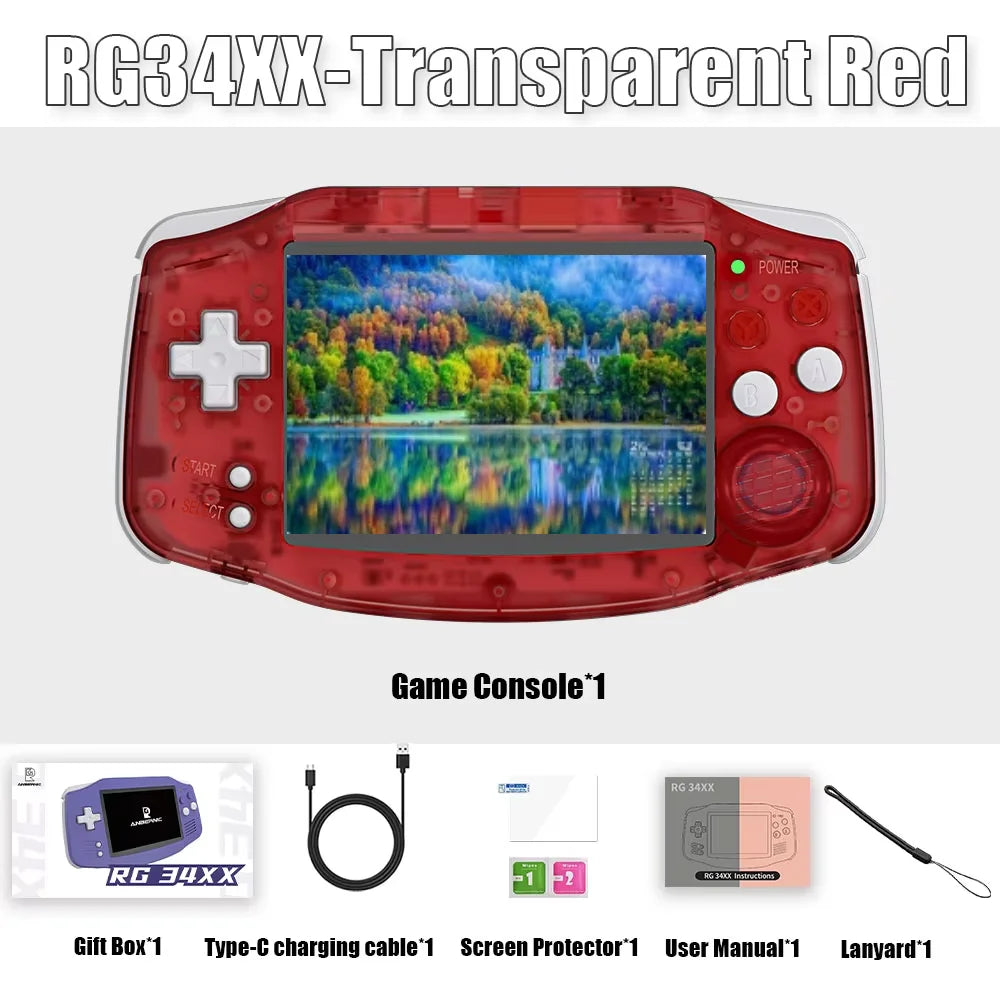 ANBERNIC RG34XX RG 34XX Handheld Game Console Video Games Players 3.4-inch IPS Screen Linux 64-bit System HD TV 5G WiFi PSP Gift