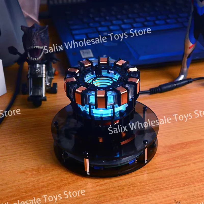 Iron Man Metal Maglev MK2 MK1 Model Toys 1.0 2.0 Chest Lamp Super Hero 1:1 Arc Reactor Light Arc Desktop Decoration Customized