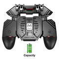 AK77 Pubg Mobile Game Controller 6 Fingers with Fan Pubg Trigger Gamepad Joystick for Android Ios Game Pad Movil with Battery