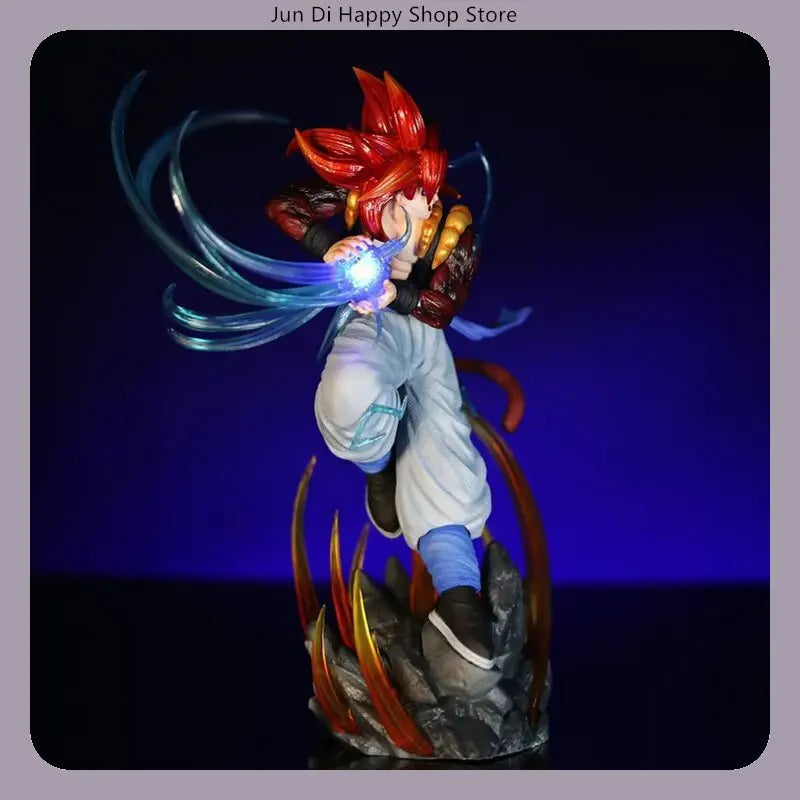 Dragon Ball Super Saiyan 4 Gogeta Aura Version Light-up Scene 25cm Anime Figure Statue Desktop Decoration Gift