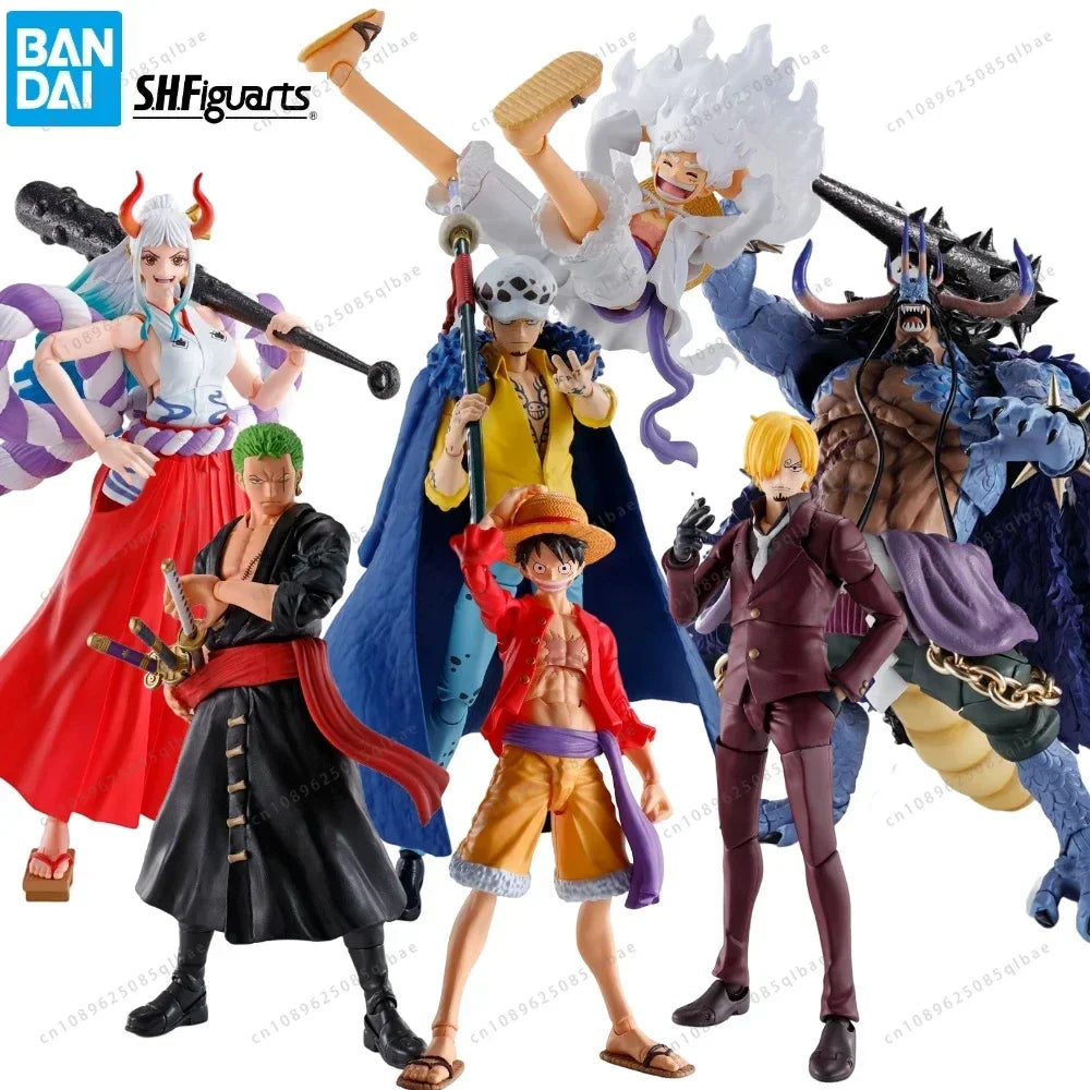 In Stock Bandai S.H.Figuarts Shf Monkey D. Luffy Gear 5 Zoro Sanji Yamato Trafalgar Addition Action Figure Collection Toy Gift