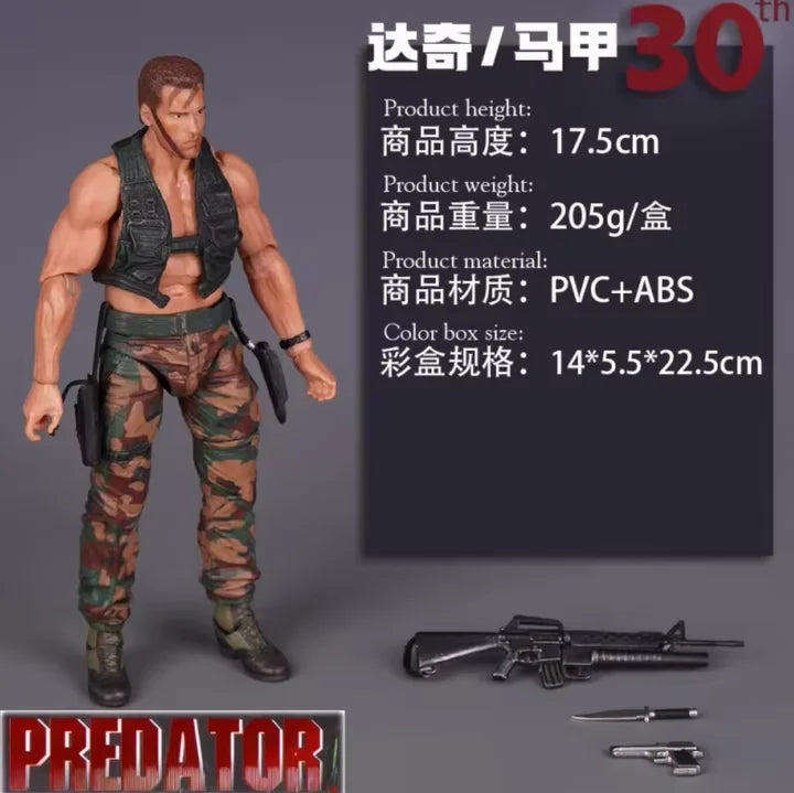 Action Figure Ko Neca Predator Jungle Extraction Dutch Schwarzenegger Anime Figurine Statue Collectible Model Gifts Toys