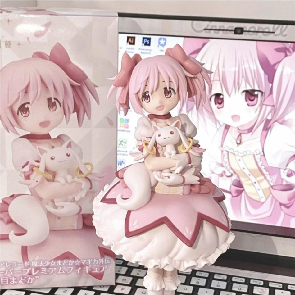 18CM Puella Magi Madoka Magica Aniem Фигура Kaname Madoka Magic Girl PVC Аниме Фигурки Модел Аниме Карикатура Модел Играчка Подарък