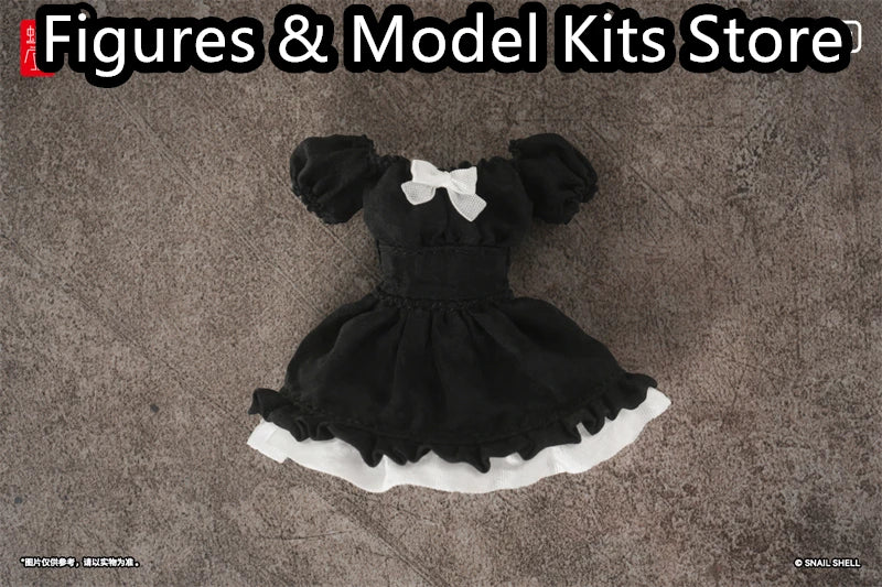 【Pre-Sale】 Snail Shell Black Silk Bubble-Sleeve Dress 1/10 1/12 Action Model Collectible Figure Toys