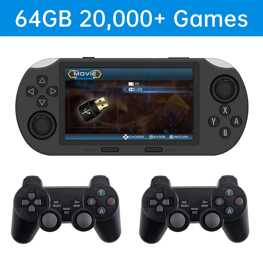 SF3000 Video Game Console Portable Handheld Game Player Retro 4.5 Inch IPS Screen 20000+Games Built-in for PS1/GBA/SFC/MAME