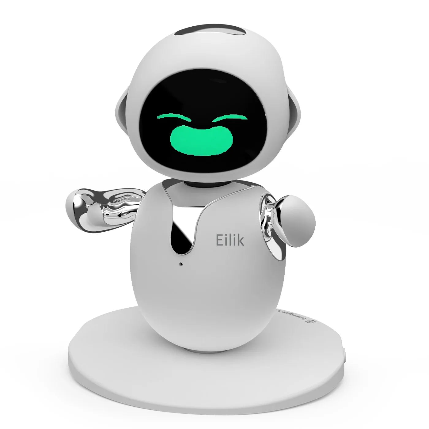 Eilik Chrome Silver - Touch Interactive Desk Companion Toys, Cute Robot Pets with Abundant Emotions. Funny Animations&Mini-Games
