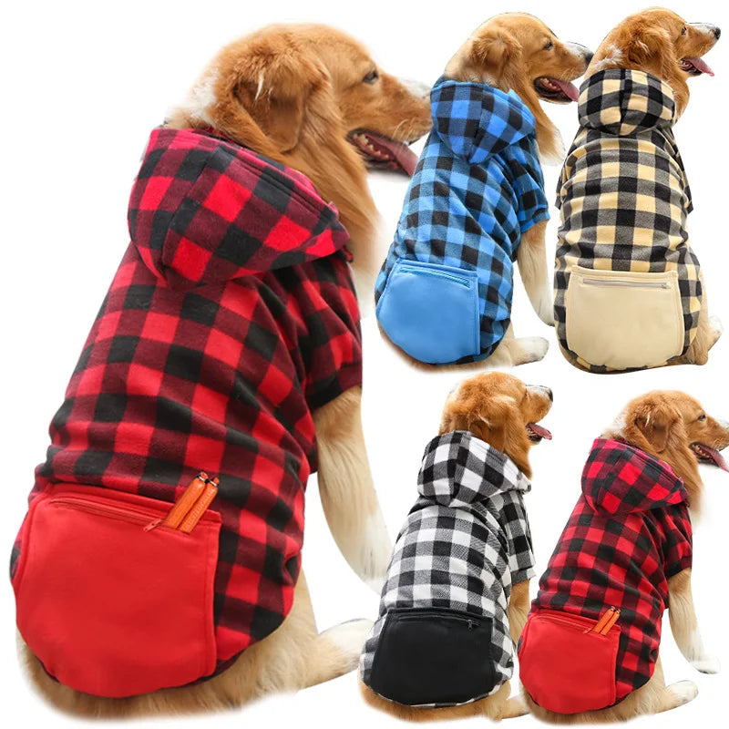 Hunde-Wintermantel, Haustierjacke, karierte Wendeweste, Hundekleidung für kaltes Wetter, Haustierbekleidung für kleine, mittelgroße und große Hunde