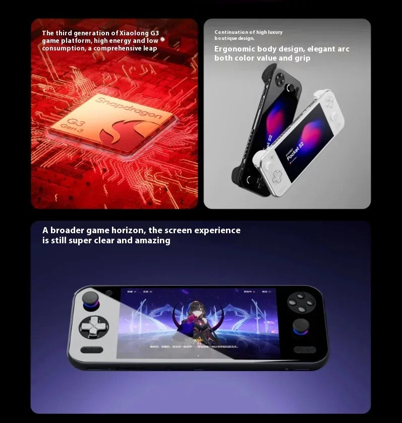 Pocket S2 Pro 6,3-Zoll-Spielekonsole, tragbare 2K-IPS-Bildschirmkonsolen, TMR-Joystick, Hall-Effekt-Trigger, Handheld-Konsole