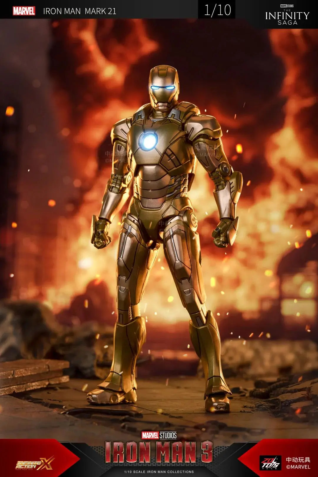 1/10 Original ZD Toys Iron Man MK2 War Machine2.0 MK16 MK11 MK24 MK35 MK47 Tony Stark Collection Model Action Figure Kids Toys