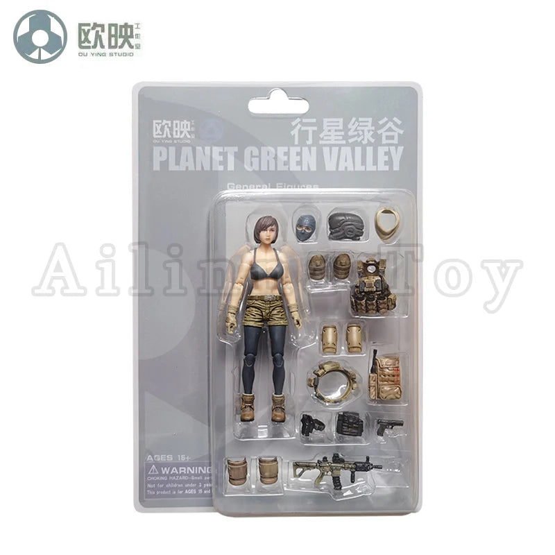 Ou Ying Studio 1/18 Planet Green Valley PGV 3.75inch Action Figure EFSA Male Female Robot Figures Anime Model