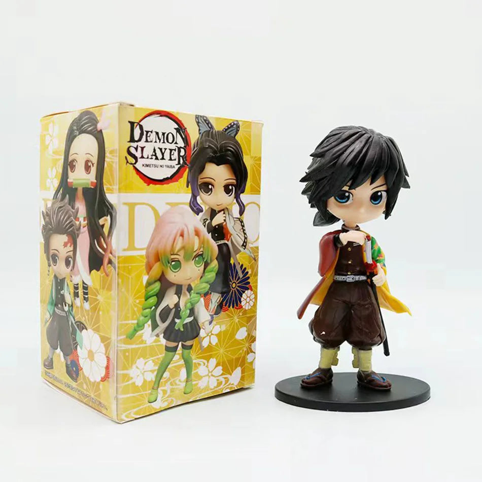 Demon Slayer Q Version Anime Figures 8Pcs Set Tanjiro Nezuko Hashira Collection PVC Model Birthday Christmas Gift for Kids
