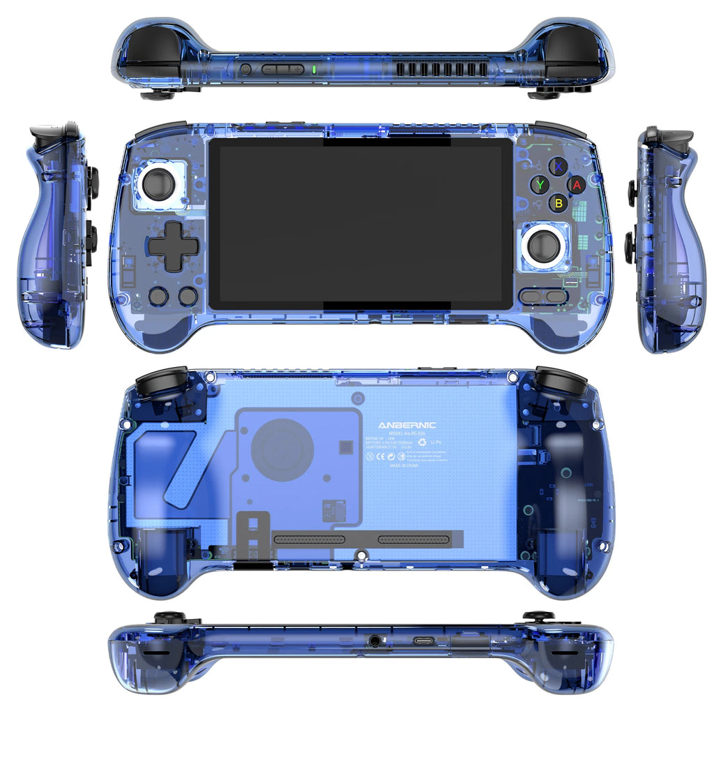 RG556 Retro Handheld Game Console Android 13 System 5.48 inch AMOLED Screen T820 Video Player Built-in Hall Trigger Fan