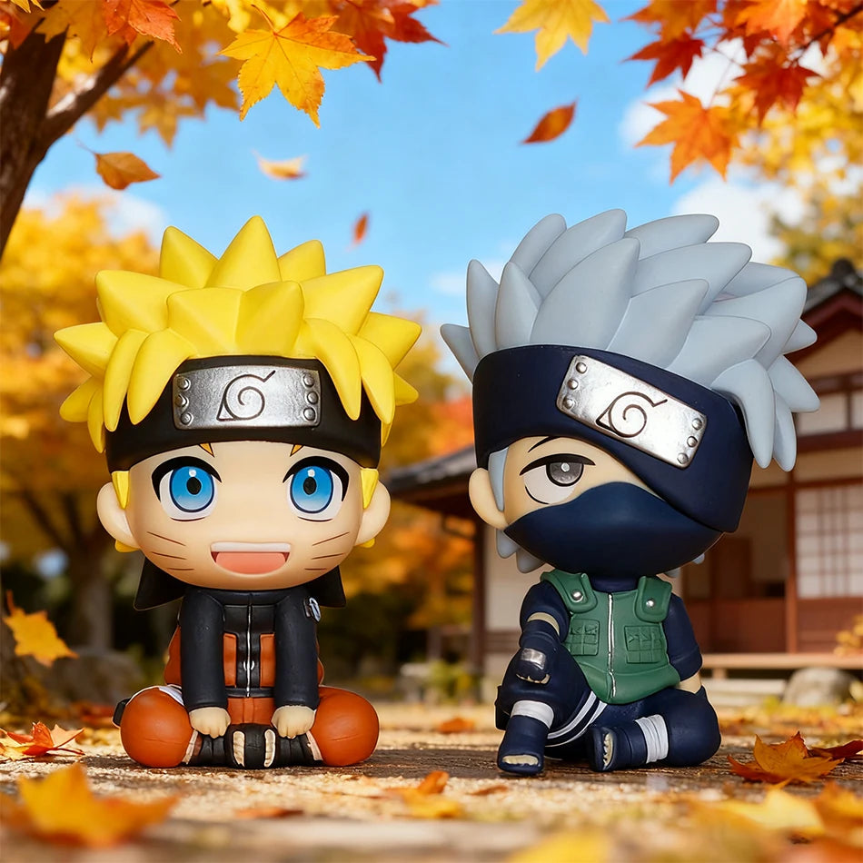 HOT Naruto Anime Figure Naruto Kakashi Action Figure Q Version Kawaii Sasuke Itachi Figurine Car Decoration Collection Model Toy