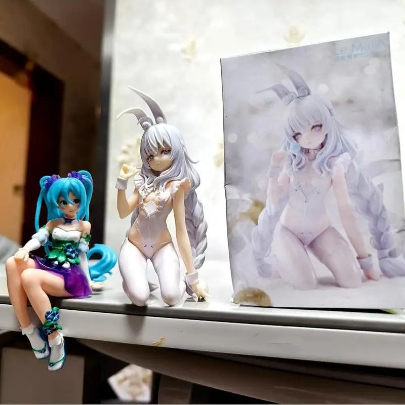Anime-Spiel Azur Lane MNF Le Malin Figur Lazy White Rabbit Dress Up kniende Position Modell Spielzeug Geschenk Actionfigur