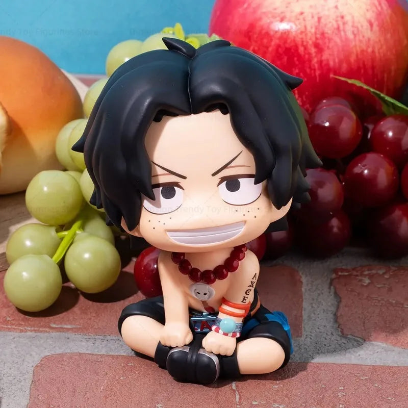 In Stock Look Up Anime One Pice Kwaii Q Ver. Portgas D. Ace Action Figurine PVC Model Collection Doll Toys DT