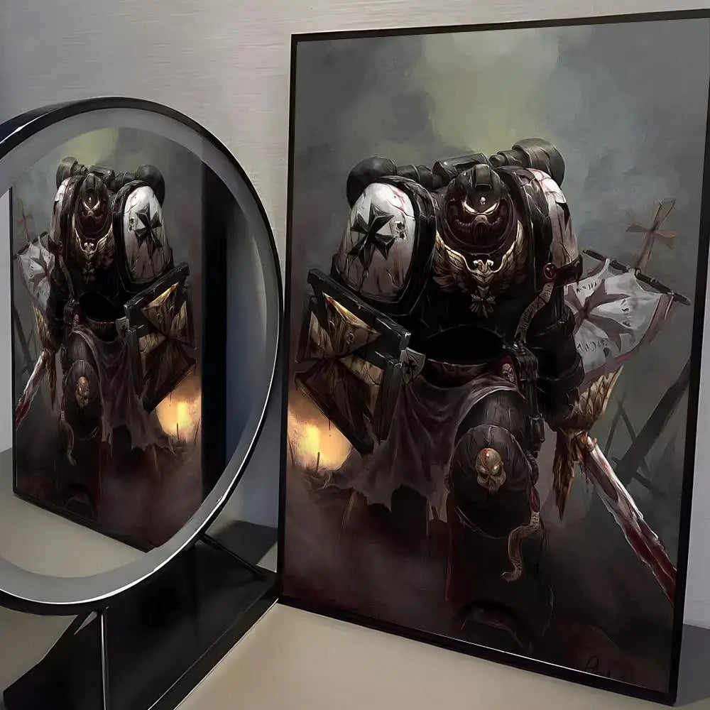 W-Warhammer Game 40K Poster Perfect Sticker Self Adhesive Art Designed for Home Dining Office Spaces