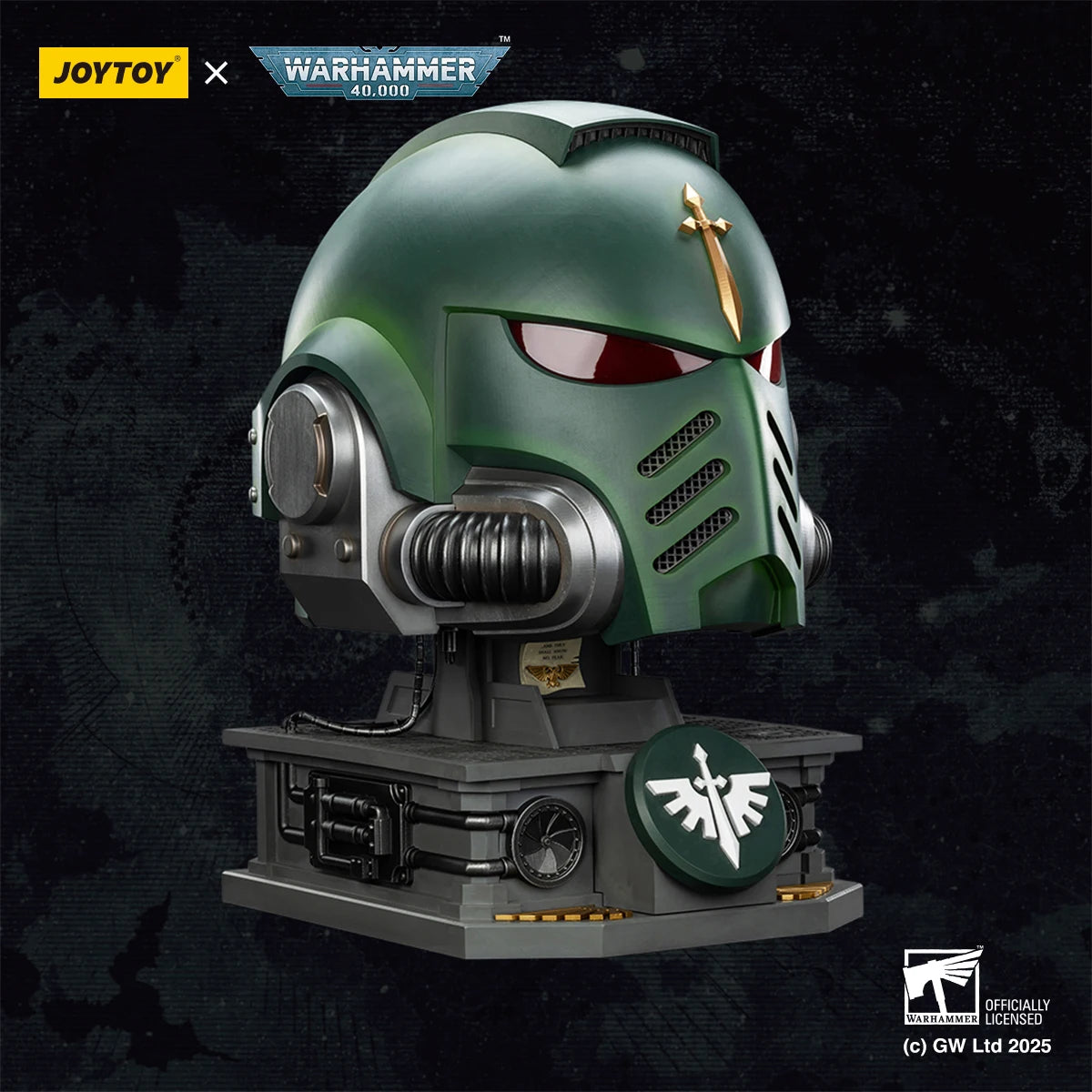 Dark Angels MKX Helmet 1:1 Action Figure Wear JOYTOY Warhammer 40K Toys Model Dark Angels Collection Helmets Display Stand