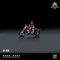 MoreArt 1:64 Red Motorcycle Red Boot Cool Female Figure Resin Model, Miniature Scene Decoration Gift&Display