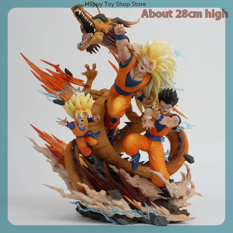 28cm Dragon Ball Goku Gofan Goten Drachenfaust Explosion Anime Figur Modell Statue Sammlung Desktop Dekoration Ornament Spielzeug