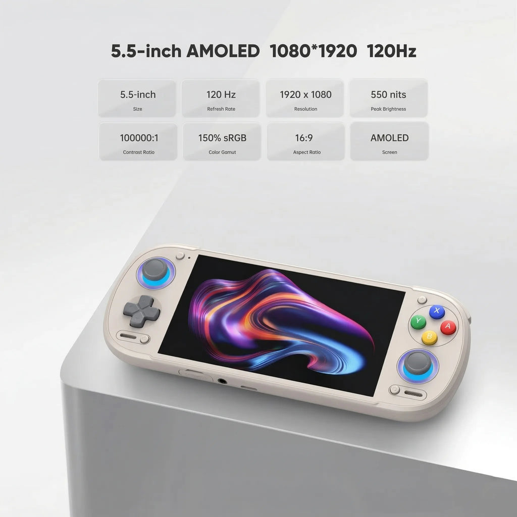 Retroid Pocket 6 Handheld Game Console 5.5" AMOLED 120Hz Screen 4K 60fps DP Output Snapdragon 8 Gen 2 Processor 27W Fast Charge