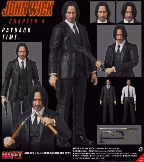 Mafex 212 John Wick Chapter 4 Articulated PVC Collectible Joints Moveable Action Figure Toy