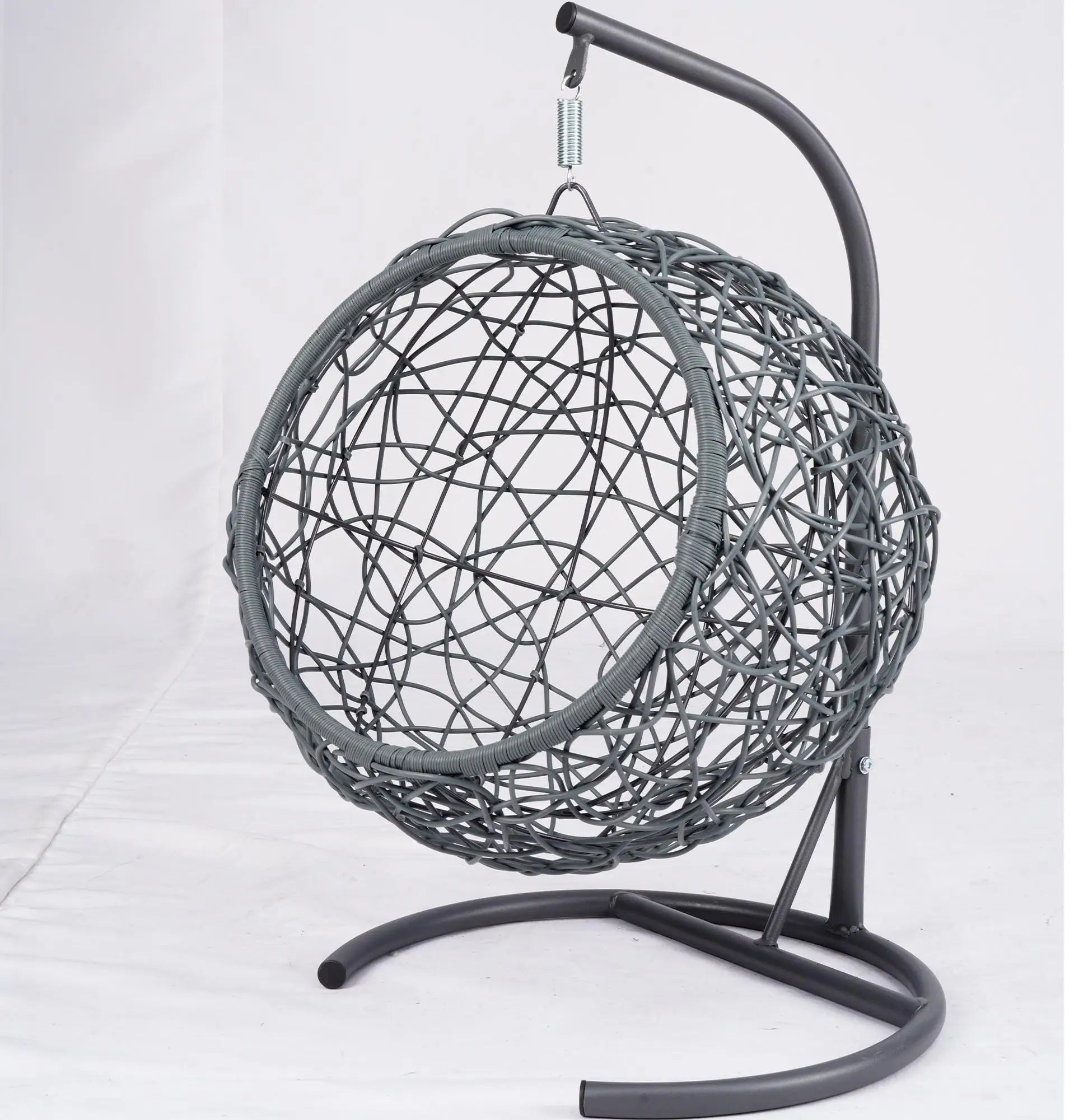 Cat Swing Bed with Stand & Cushion, Cat Egg Chair with Rattan Wicker Appearance, Indoor Hanging Swinging Cat Bed for Cats, Small