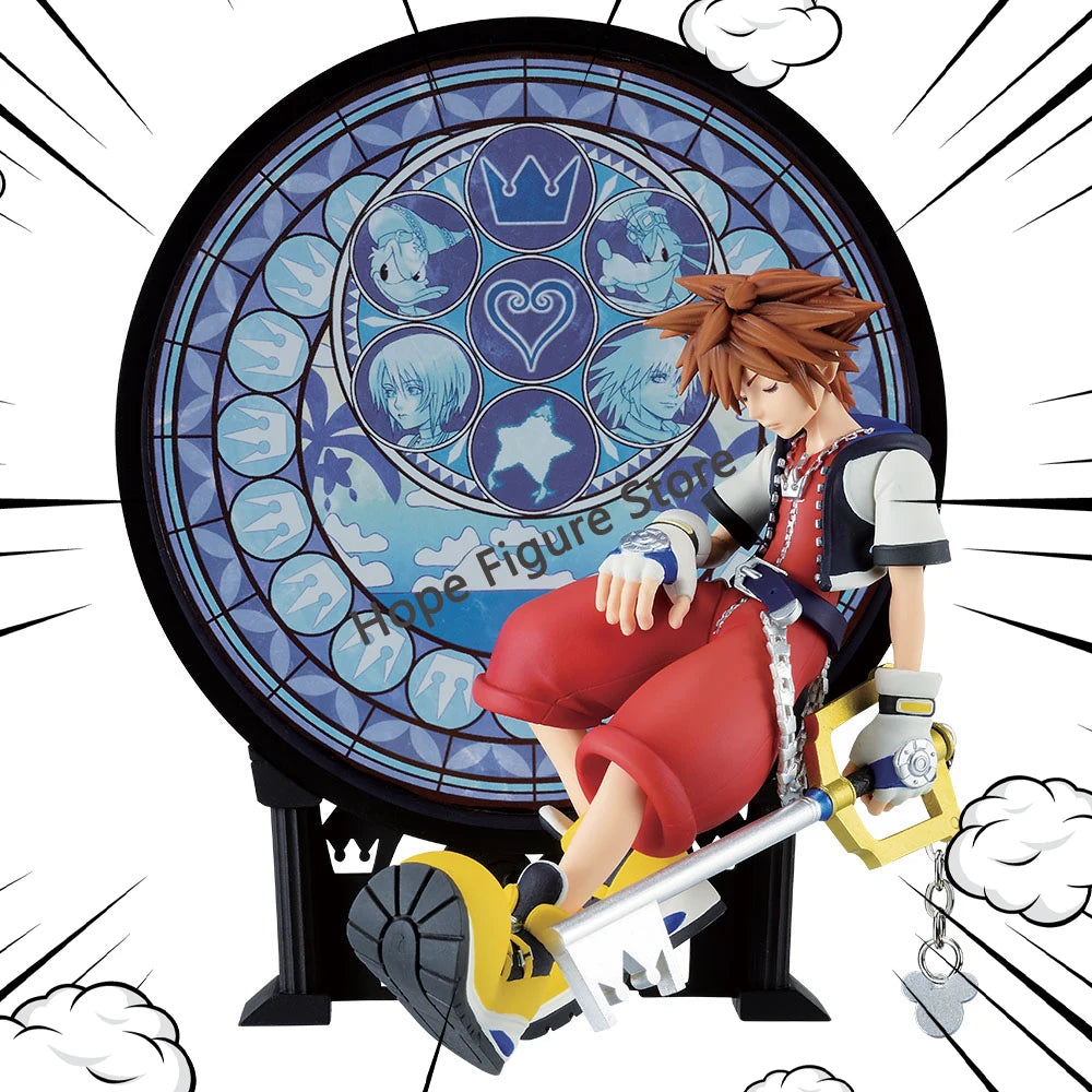 In Stock Original BANDAI Ichiban Kuji Linking Hearts Roxas Sora Figure Anime Model Kingdom Hearts Figure Genuine Toy