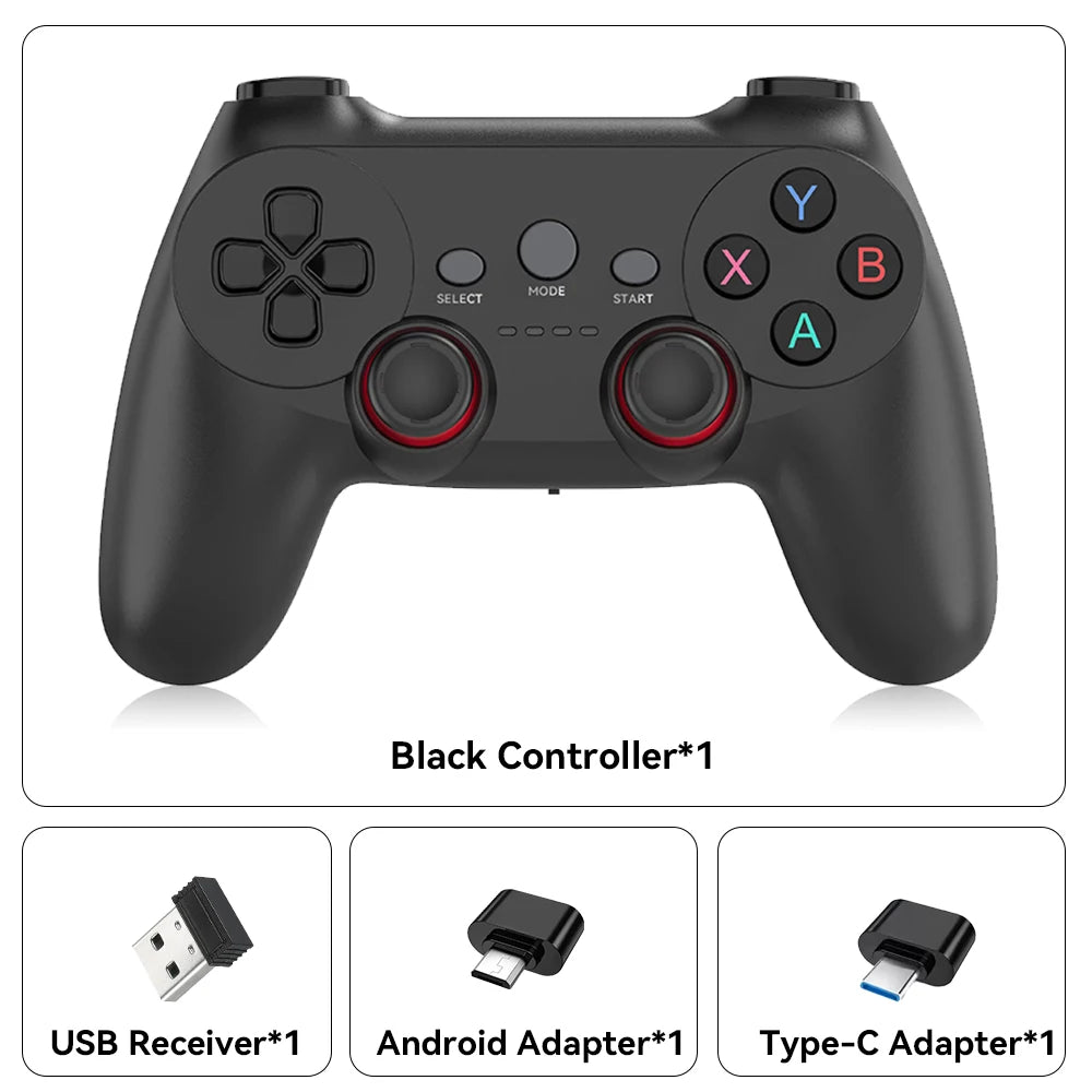 2.4G Wireless Controller for Windows PC/Laptop/PS3/Android TV/Phone/Game Consoles Precise Joystick USB 2.0 Plug and Play No Lag