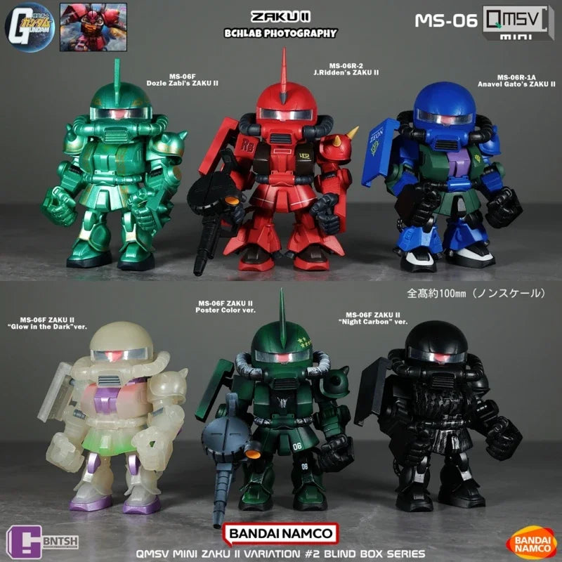 In Stock Bandai QMSV Mini Zaku Second Generation Gundam Blind Box Model Movable Figure Ornament Gift