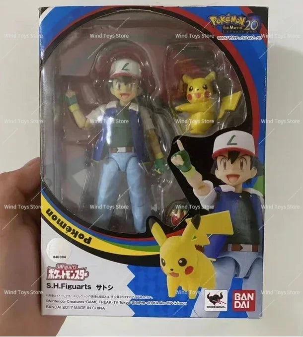 100% Original Bandai SH Figuarts SHF Ash Ketchum in Stock Anime Action Collection Figures Model Toys Figura Pvc Gifts
