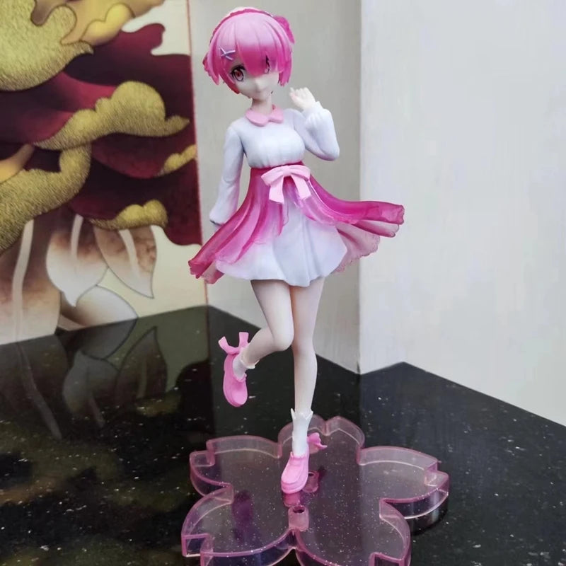 20cm Anime Re ZERO Starting Life in Another World Rem Ram Nighttime Fluorescence Version Action Figure Collection Model Toy Gift