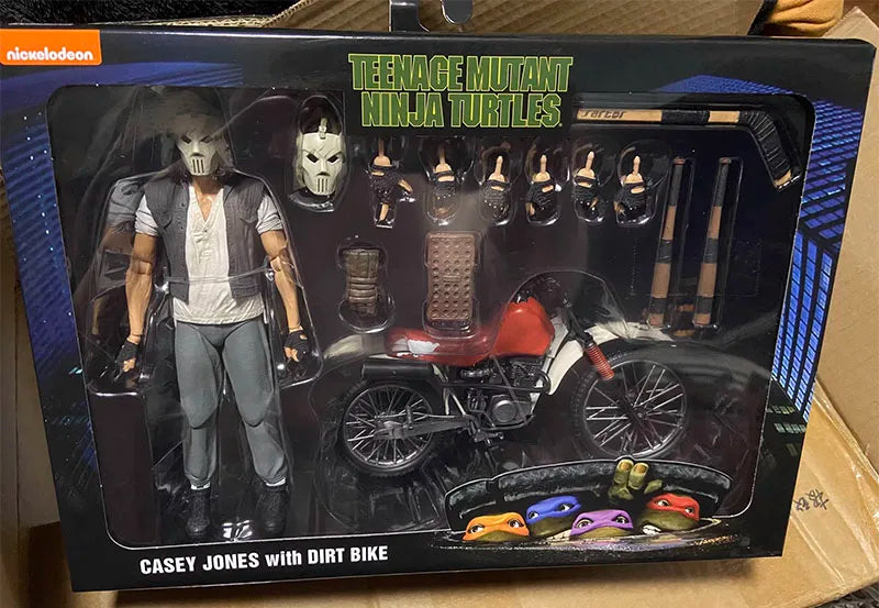 Casey Jones with Dirt Bike Figure NECA 54514 Teenage Mutant Ninja Turtle Action Figuras Anime TMNT Model Peripheral 7-Inch Gift