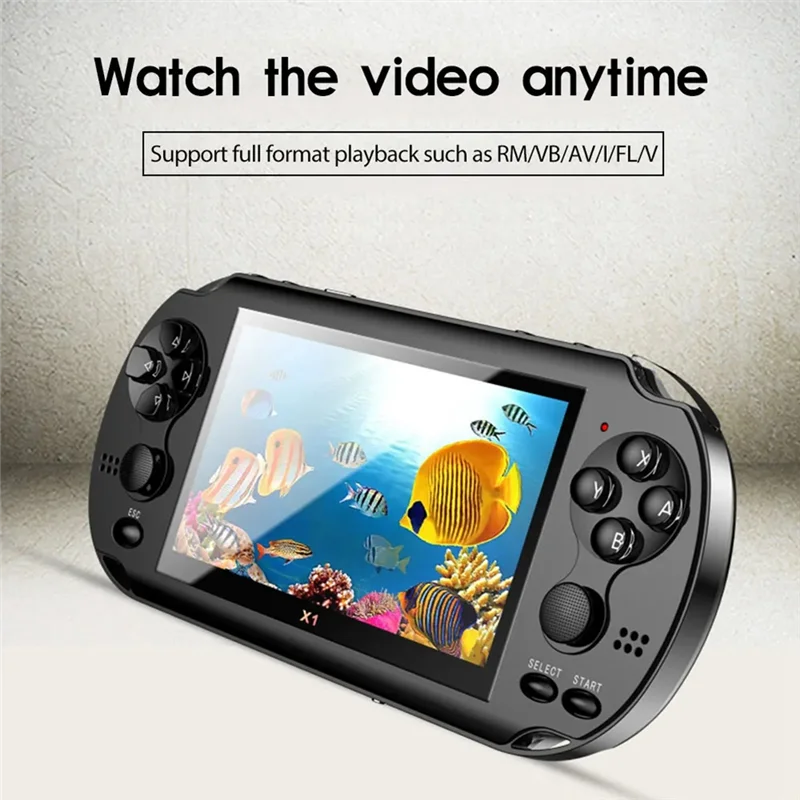 4.3 Inch Video Game Console 8G 10,000 Games 128 Bit For PSP Game Console For GBA GBC PS1 10 Simulator Game Controller-N35R