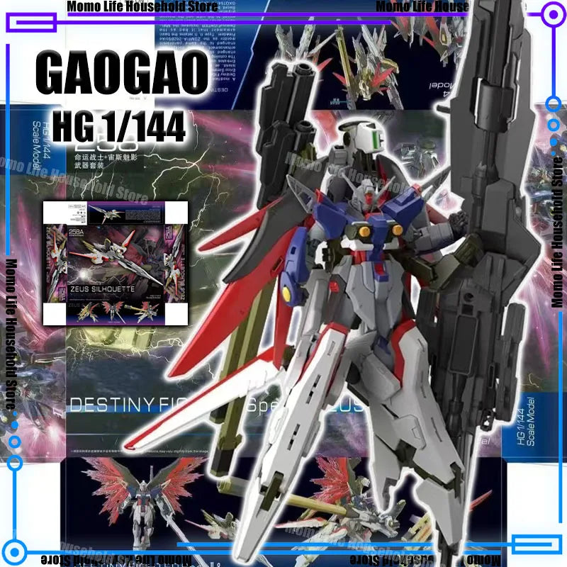 GAOGAO HG 1/144 Zgmf-X42s Heine Destiny And A-Gxq754 V2 Zeus Silhouette Assembly Model Kits Action Figure Robot Plastic Gift Toy