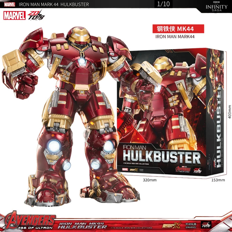 36cm ZD Toys Iron Man MK44 Hulkbuster Action Figure 1/10 Tony Stark Anniversary Memorial Collect Model Collections Gift